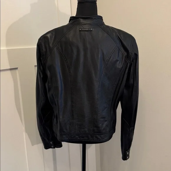 Cole Haan Black Leather Jacket - Picture 3 of 7